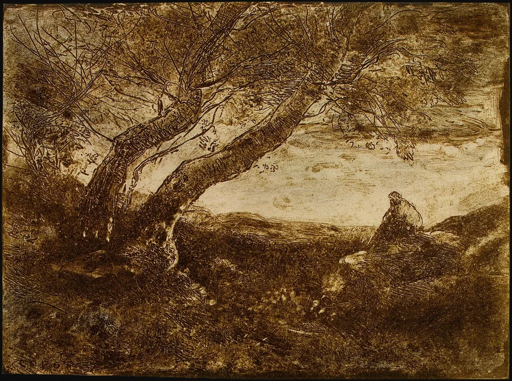 The Dreamer (Le Songeur), by Jean Baptiste Camille Corot, 1854