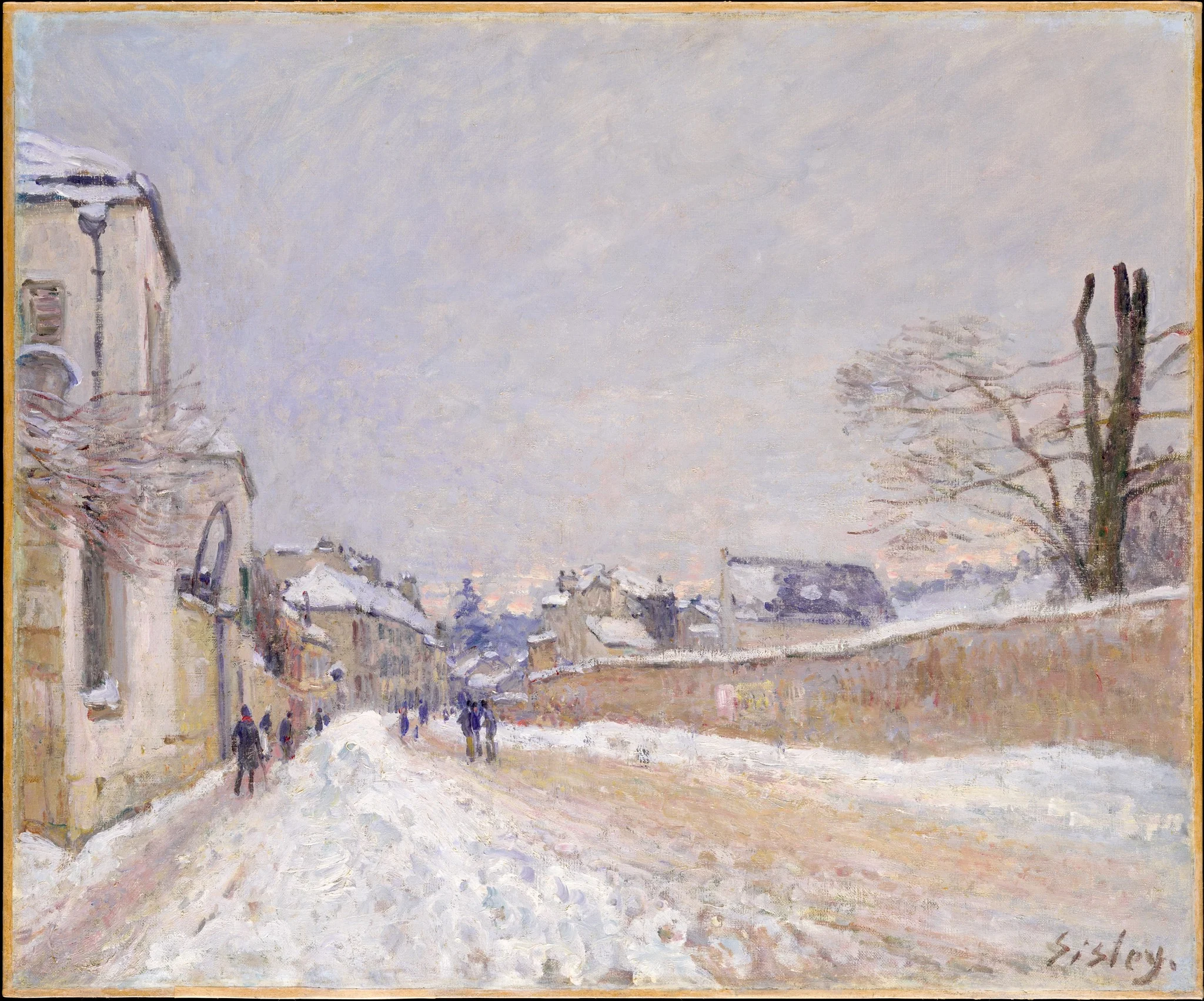 Rue Eugène Moussoir at Moret: Winter, detail