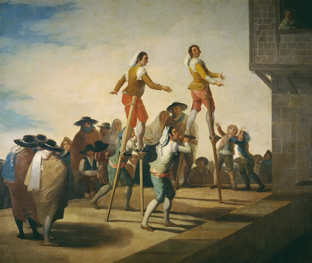 The stilts, by Francisco Goya, oil, 1796