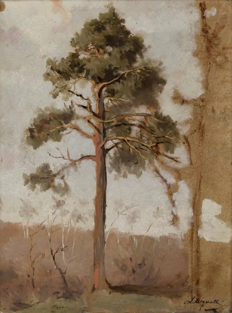 Pines at Połąga, by Leon Wyczółkowski, oil, 1908