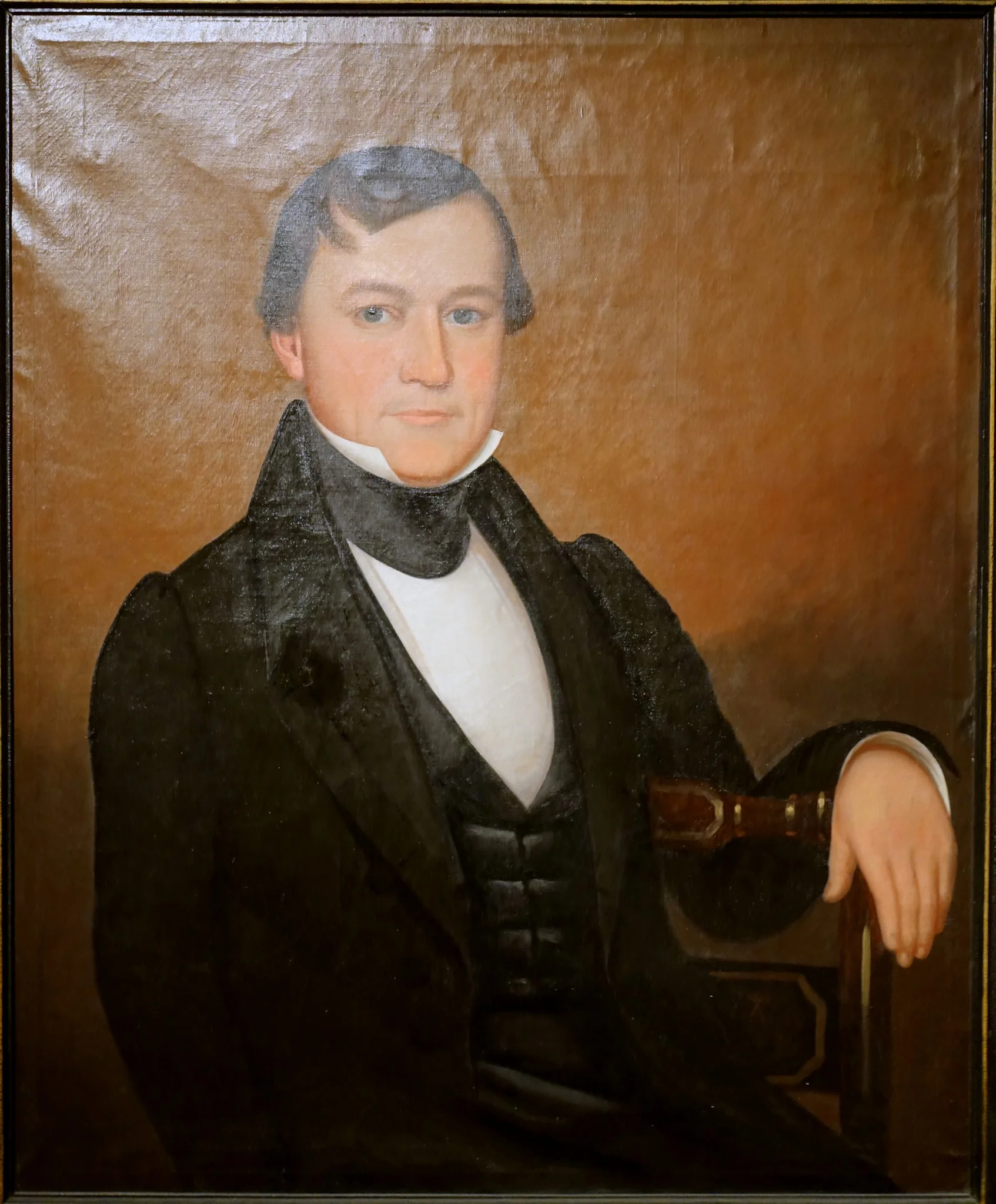 Portrait of Abraham Prescott Jr., detail