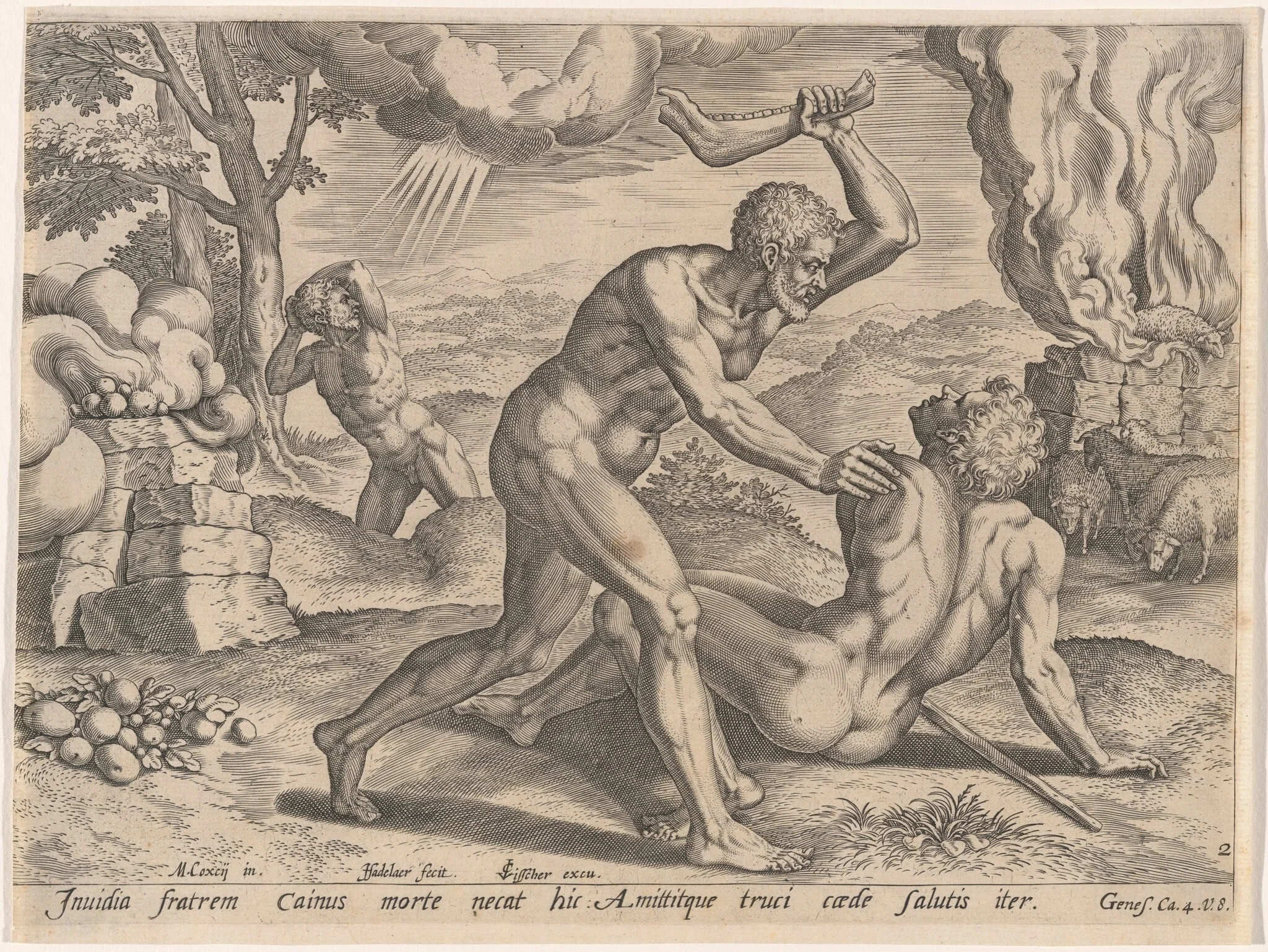Cain Killing Abel, detail