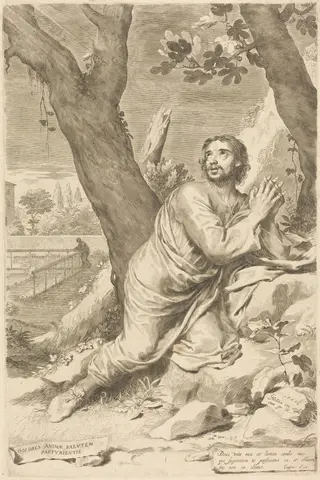 Saint Augustine, by Claude Mellan, ink, 1660