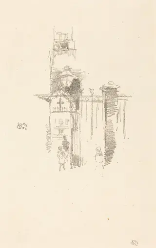 Entrance Gate, by James McNeill Whistler, ink, 1887