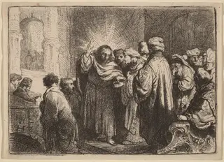 The Tribute Money, by Rembrandt van Rijn, ink, 1635