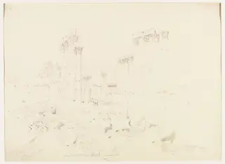 Lower part of main [Street] Gerash - looking SW, by William J. Tipping, 1842