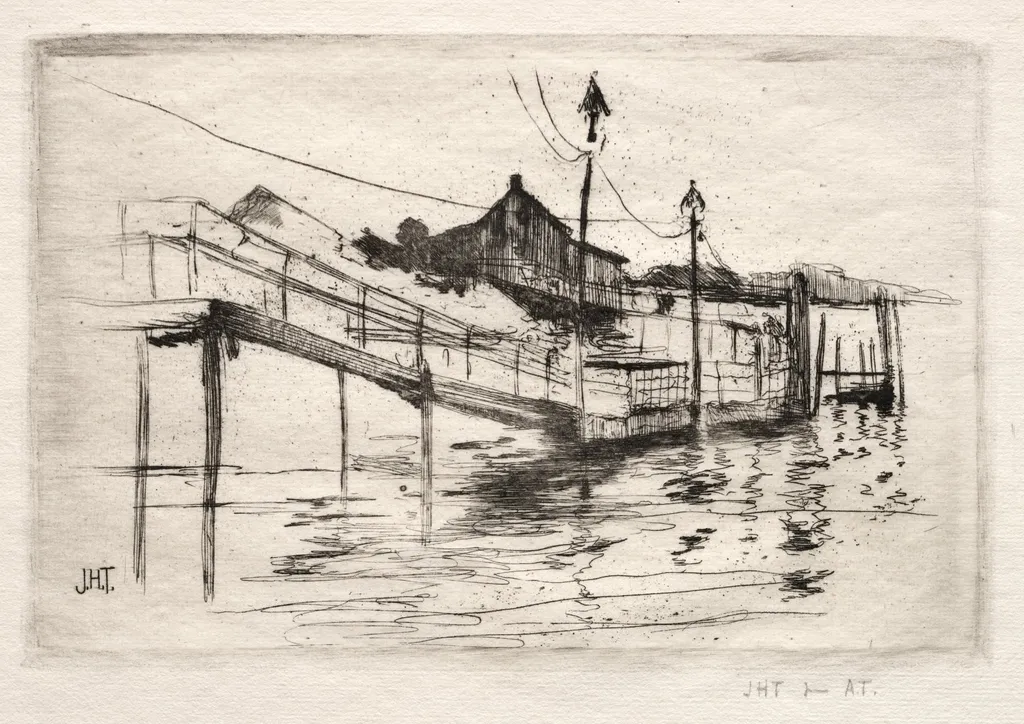 Footbridge, Bridgeport, Connecticut, by John Henry Twachtman, 1888