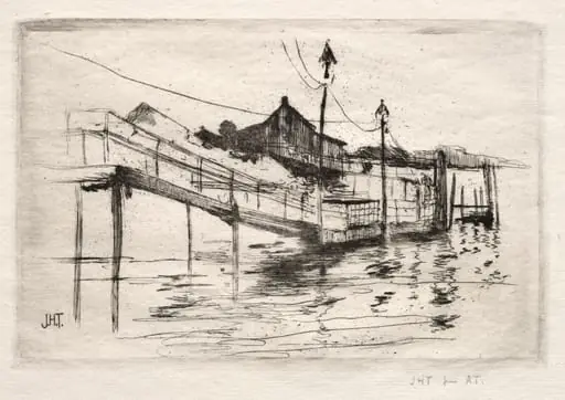 Footbridge, Bridgeport, Connecticut, by John Henry Twachtman, 1888