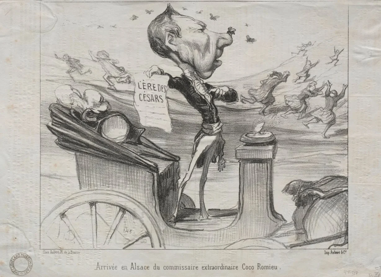 Arrival in Alsace of the extraordinary commissioner, Coco Romieu., detail