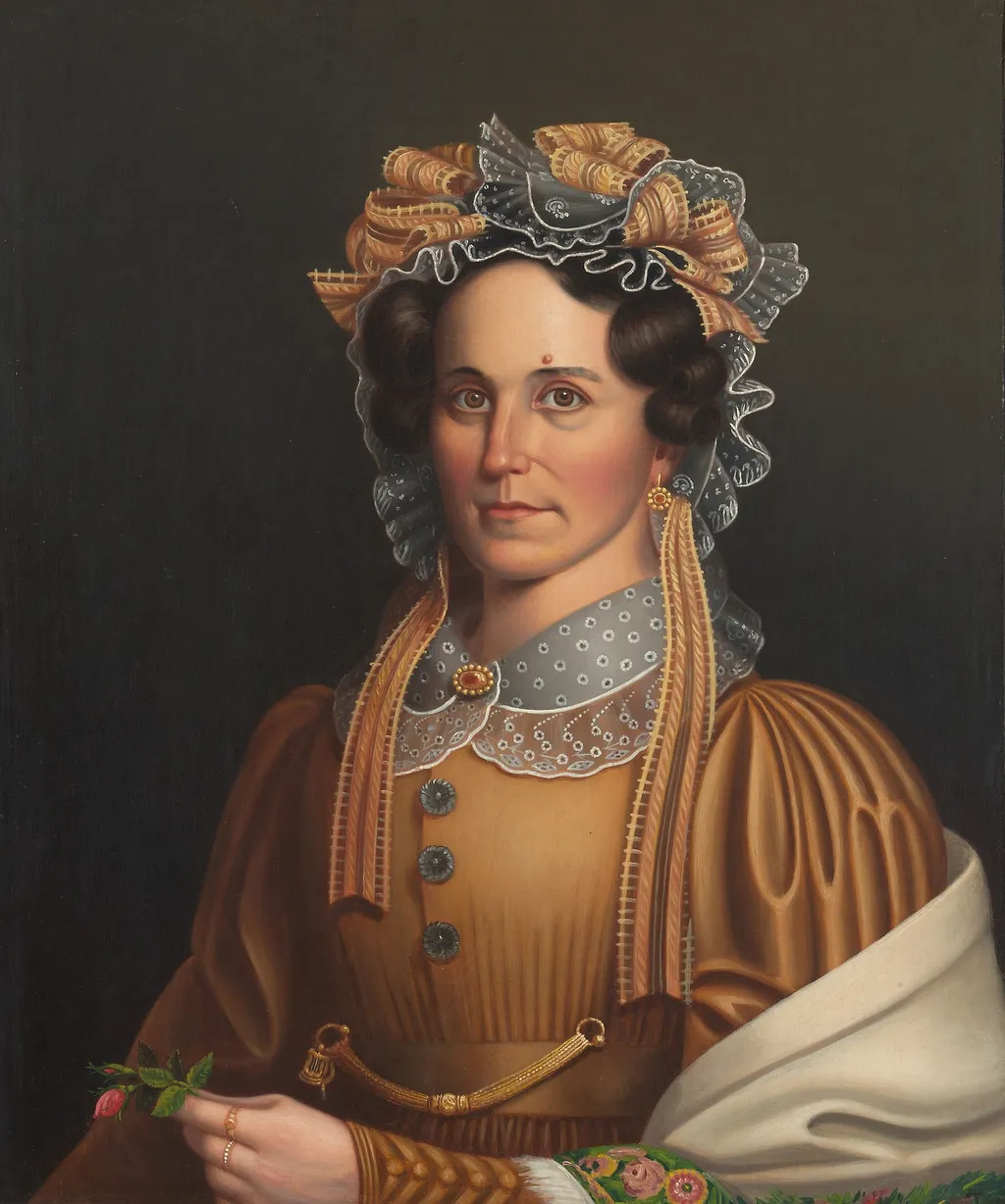 Lady in Brown, by Frederick R. Spencer, oil, 1855