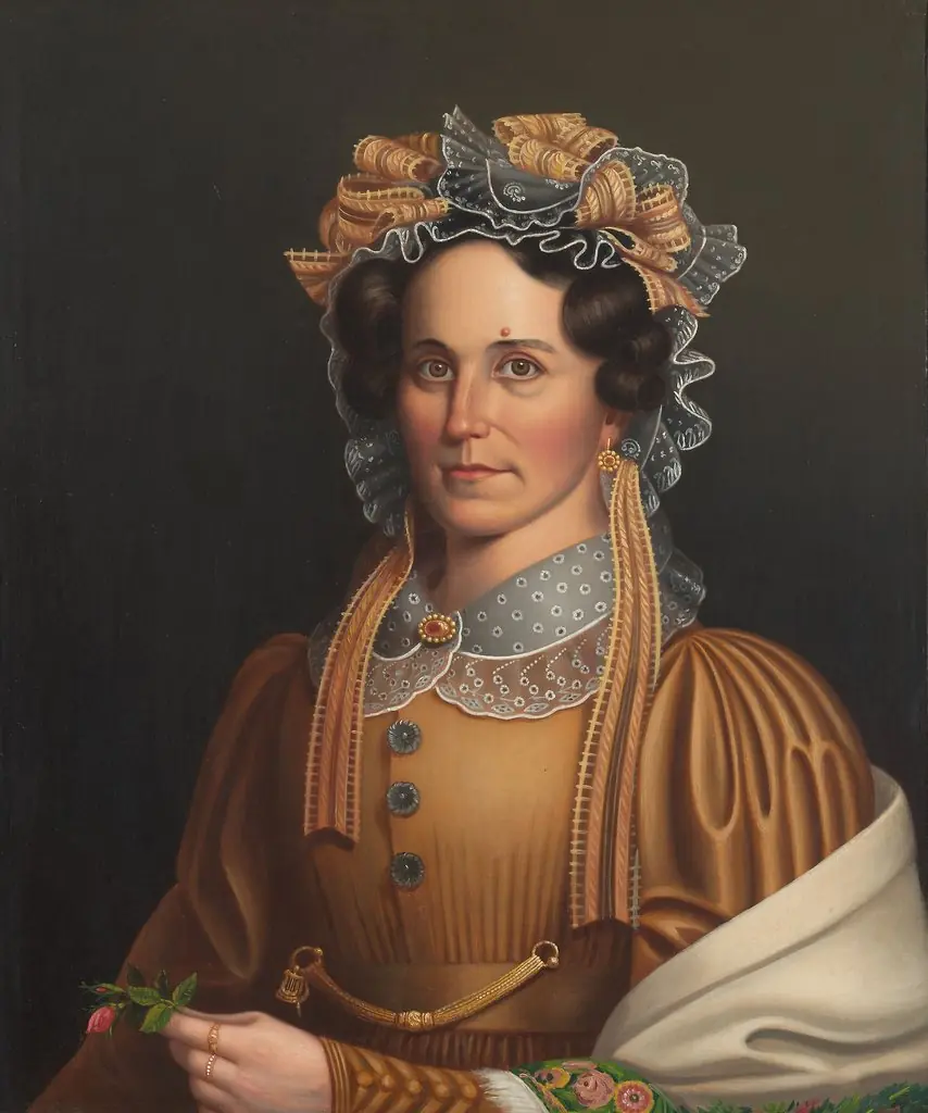 Lady in Brown, by Frederick R. Spencer, oil, 1855