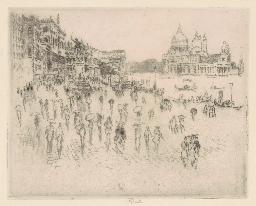 On the Riva, from Pennell's Window, by Joseph Pennell, ink, 1883
