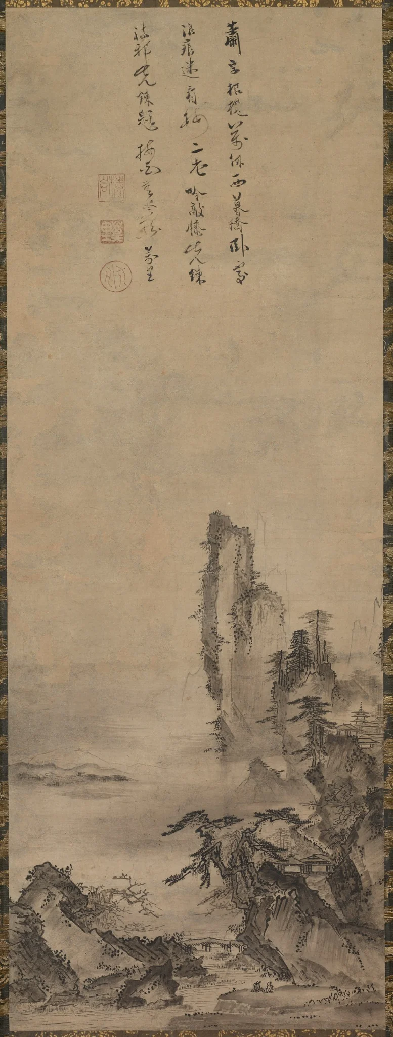 Lonely Temple and Towering Cliff, detail