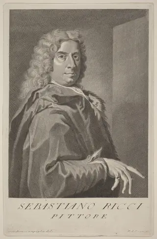 Sebastiano Ricci, by Pier Antonio Pazzi, ink, 1736