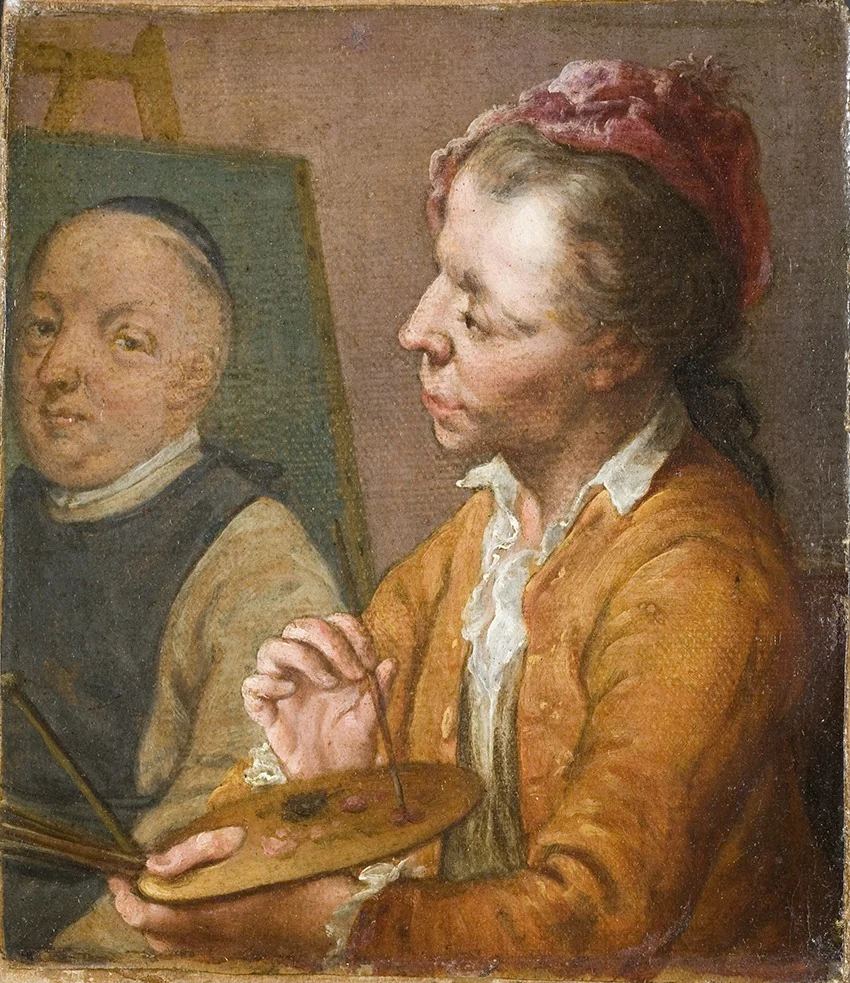 Een schilder aan het werk, detail