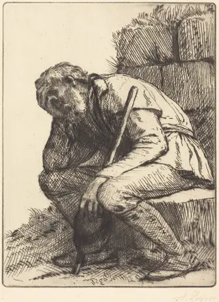 Desperate Man (Le desespere), by Alphonse Legros, ink, 1874