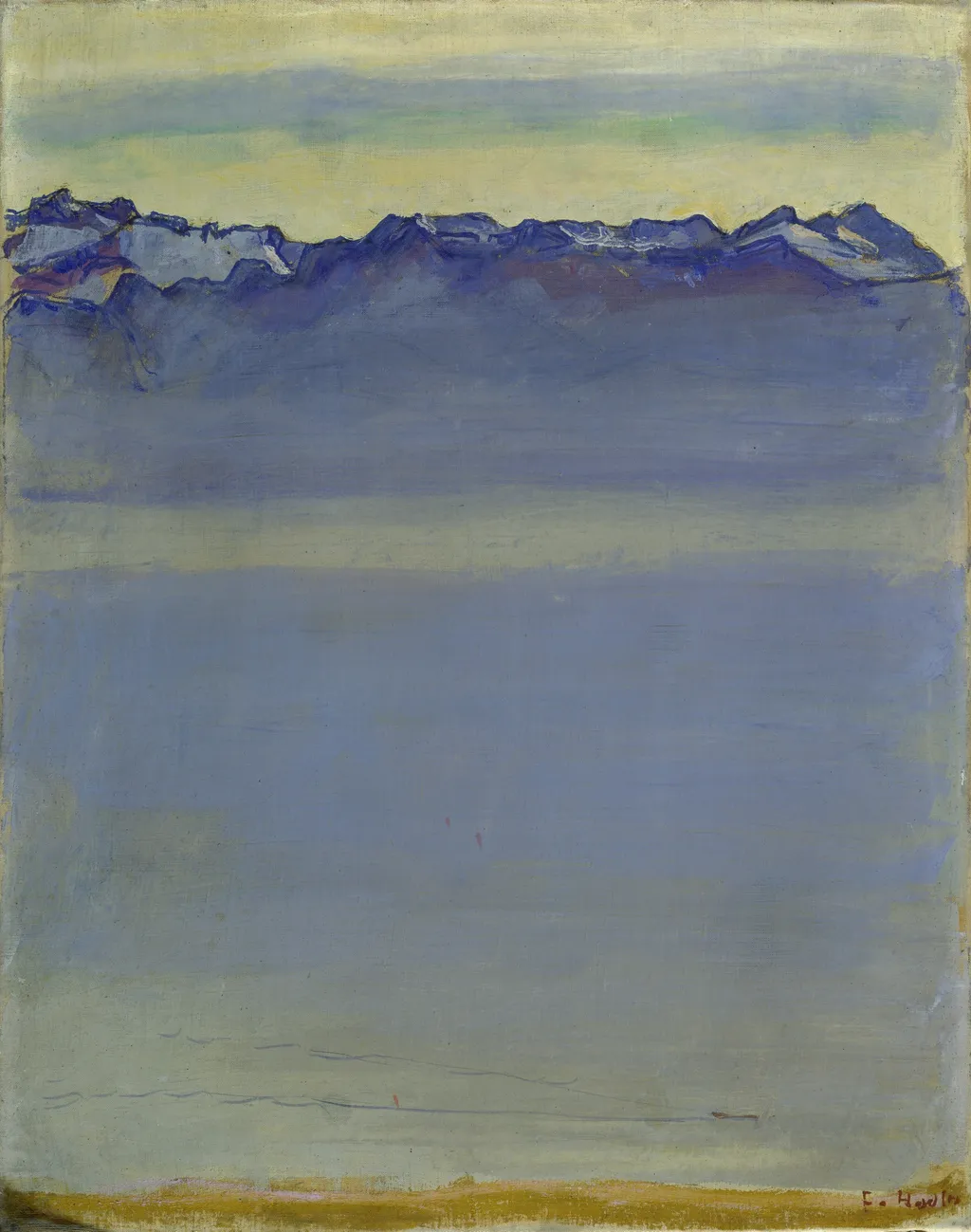 Lake Geneva with the Savoy Alps, by Ferdinand Hodler, oil, 1907