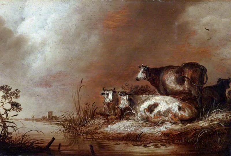 Cattle on a River Bank, detail