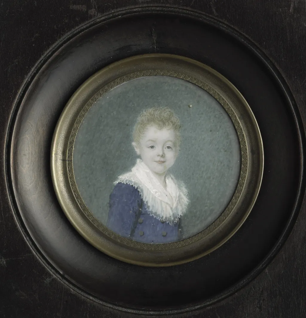 Portrait of a six-year-old Boy of the Bus Family, by Joseph Boze, ivory, 1811