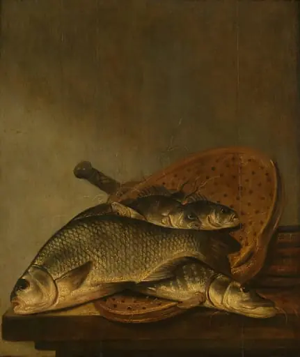 Still Life with Fish, by Pieter de Putter, unspecified, 1639
