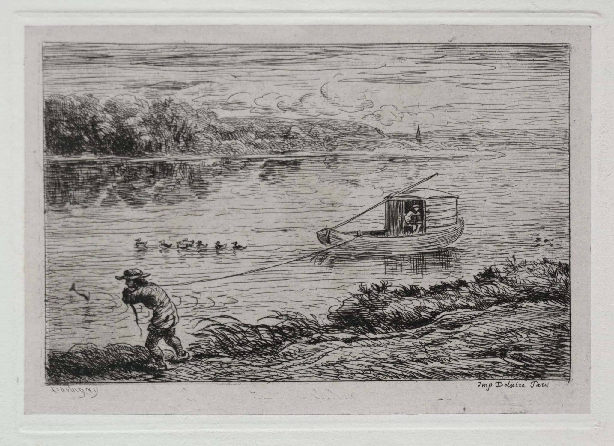 The Boat Trip: Cabin Boy Hauling the Tow-Rope or Hauling by Rope, detail