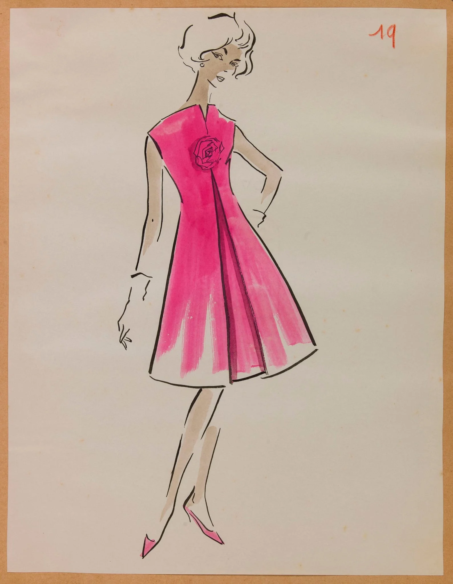 Robe sans manches rose, detail