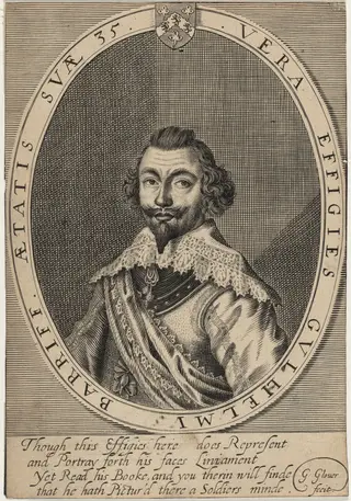 William Barriffe, by George Glover, ink, 1643