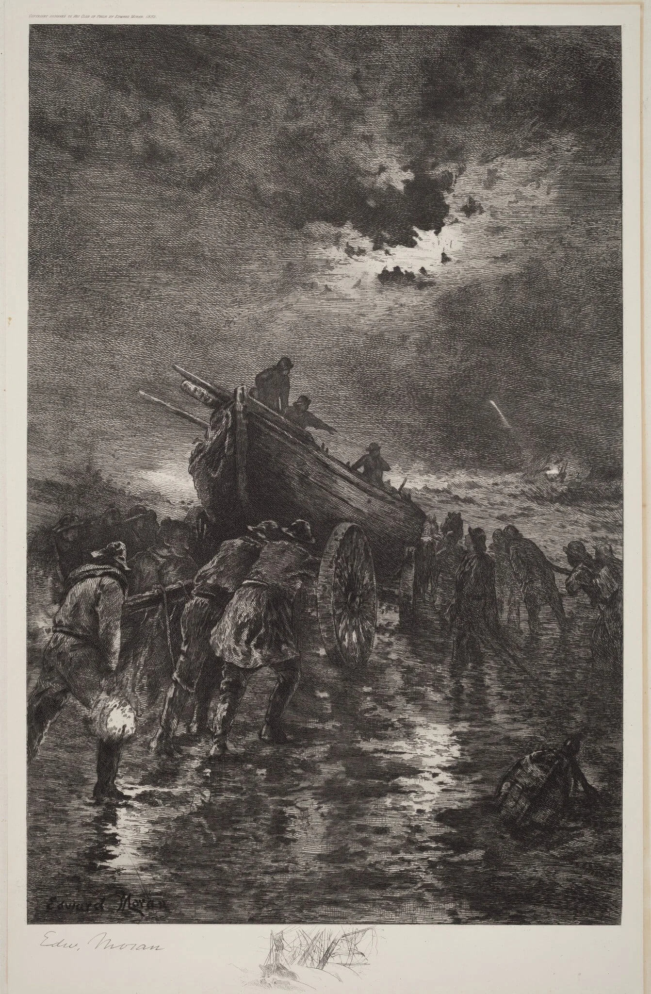 Untitled (Launching a Dory/To the Rescue/Shipwreck), detail
