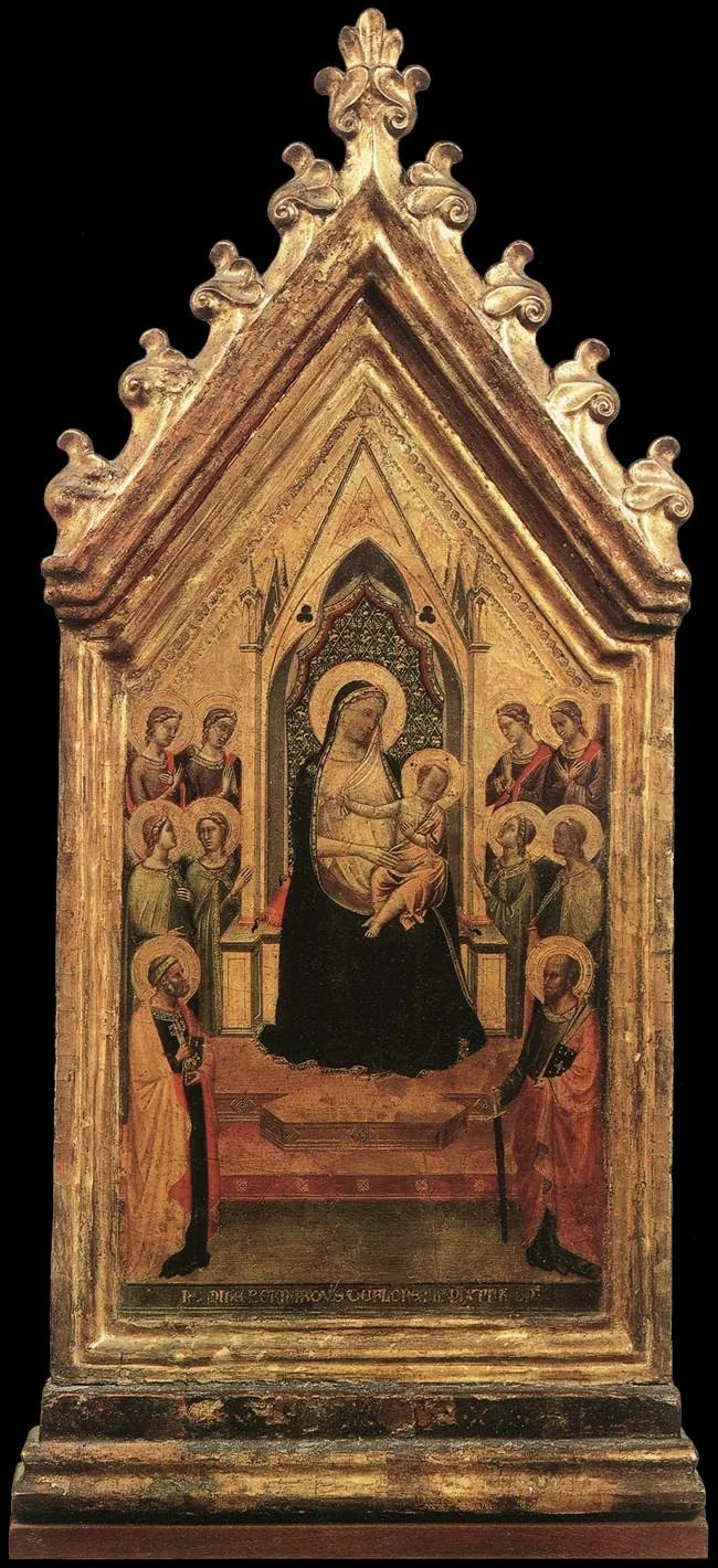 Madonna and Child Enthroned with Angels and Saints, detail