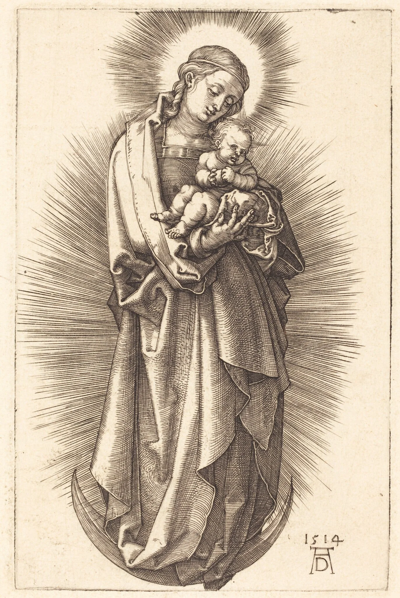 The Virgin and Child on a Crescent with a Diadem, detail