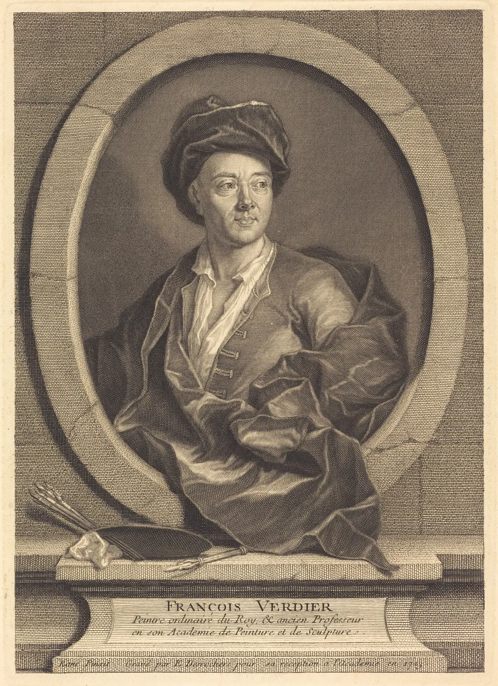 Francois Verdier, by Etienne Desrochers, ink, 1723