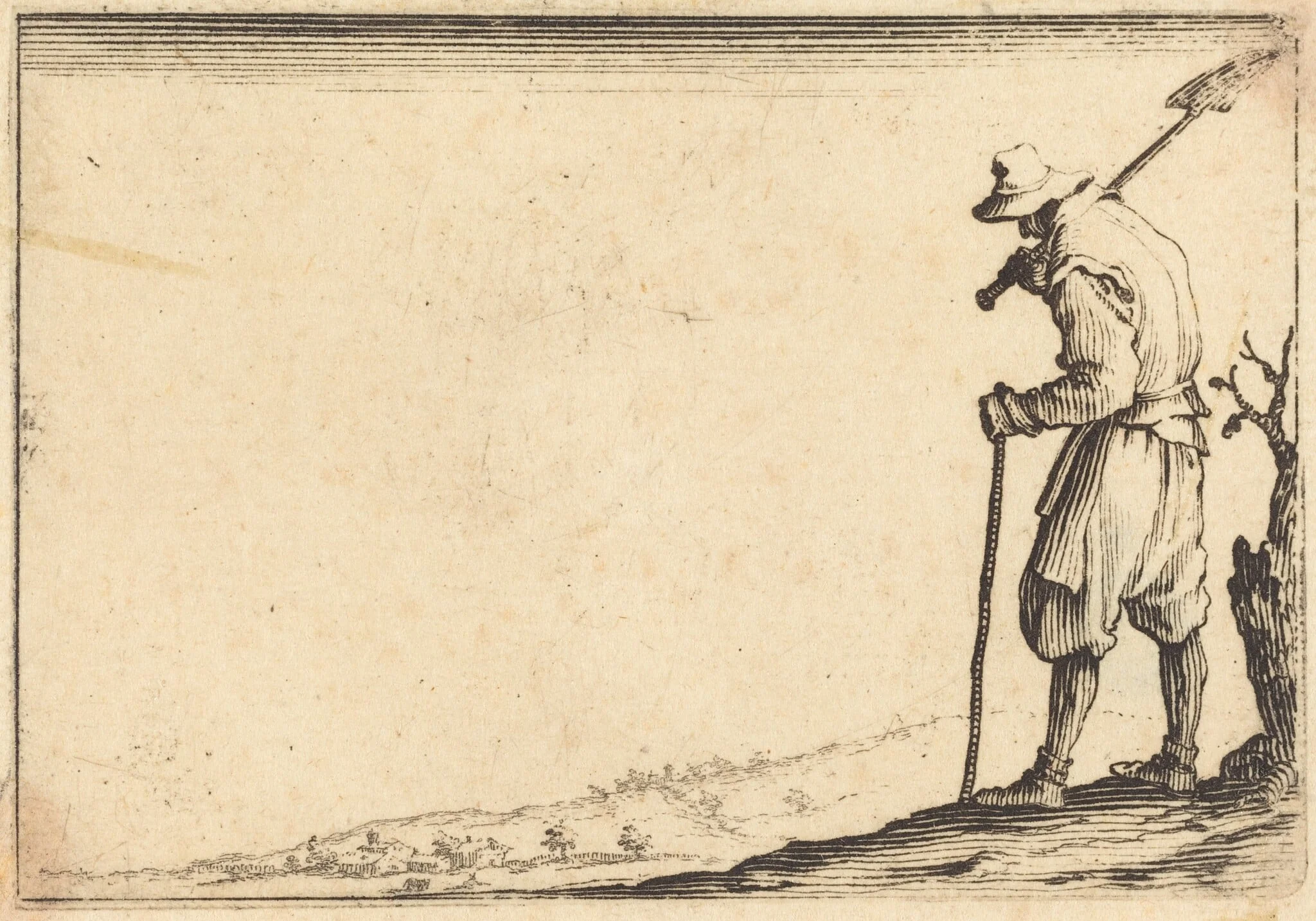 Peasant with Shovel on His Shoulder, detail