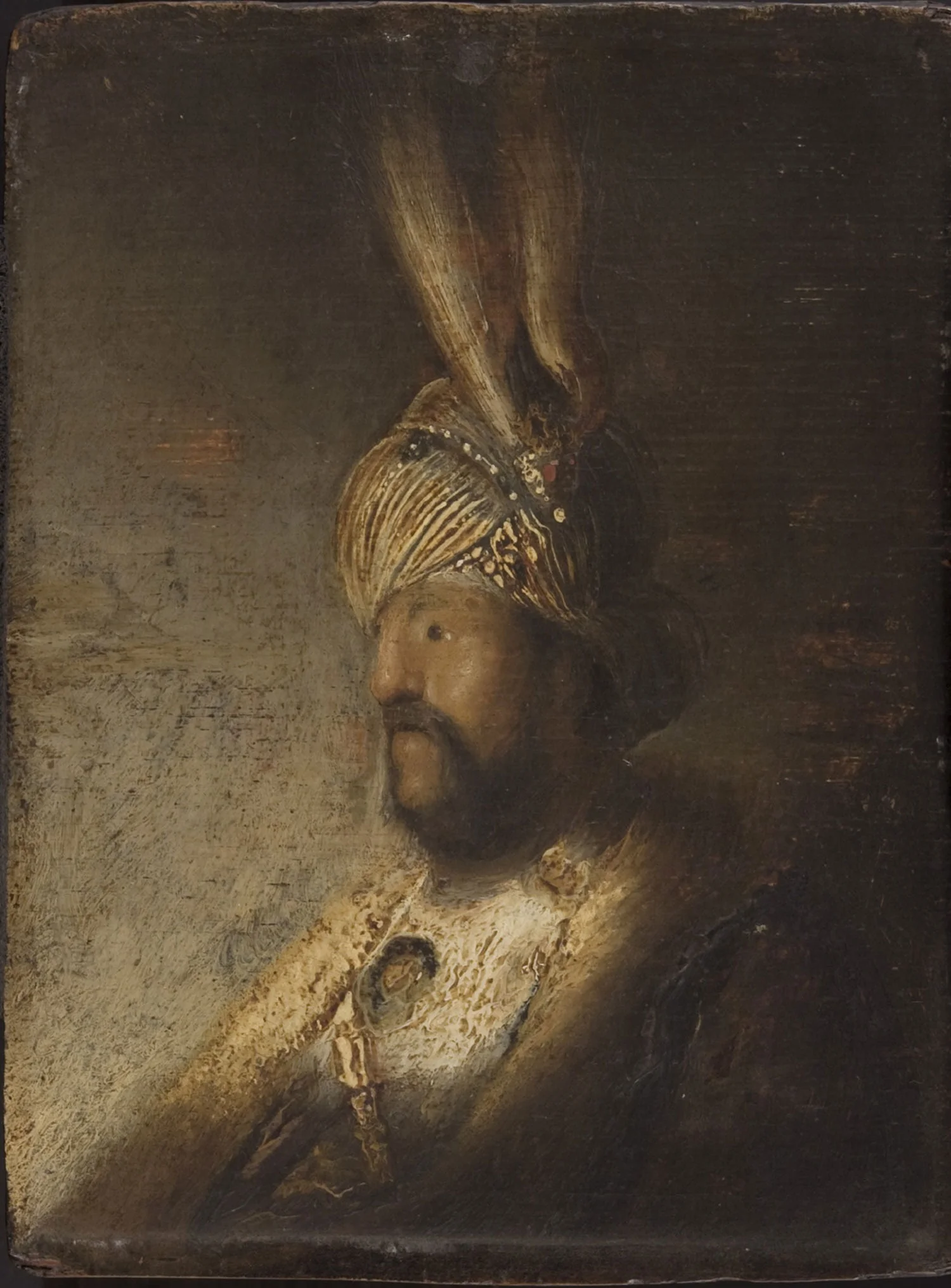 Bust of a Man in a Turban, detail