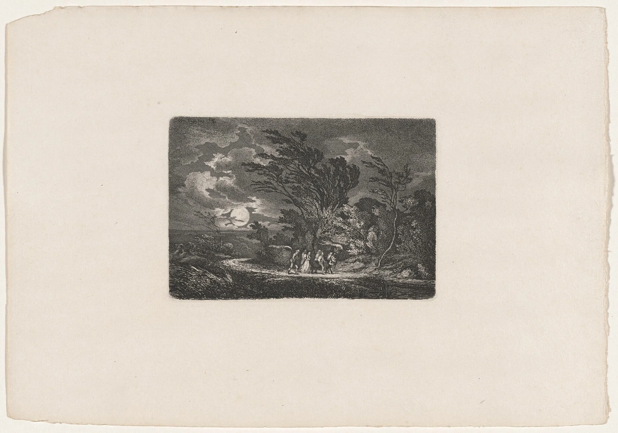 Five Travellers in the Moonlight, detail