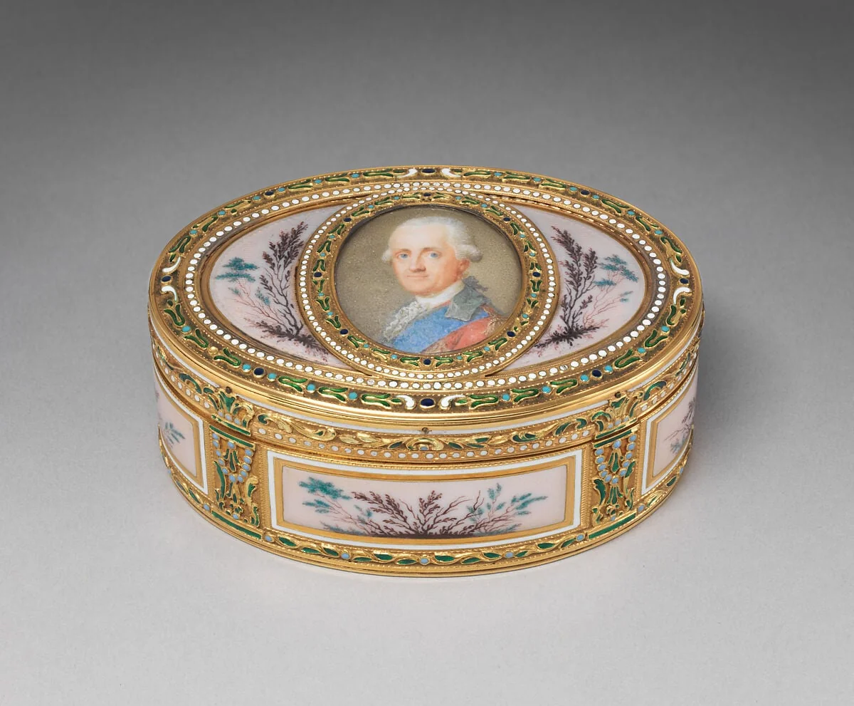 Snuffbox with portrait of a man, probably Prinz Karl von Sachsen (1733–1796), detail