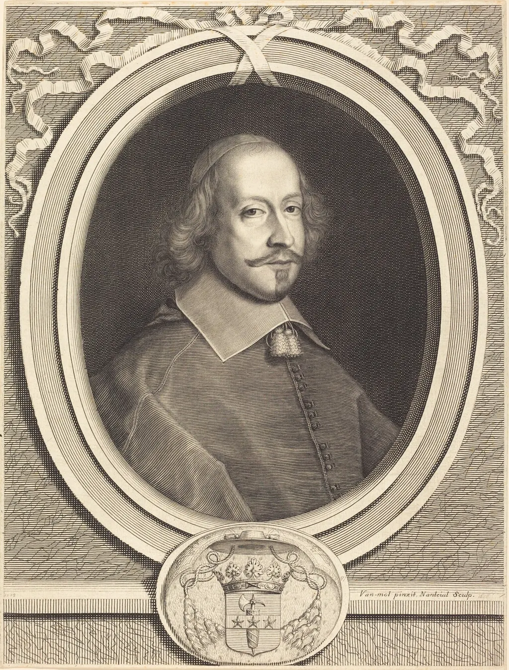 Cardinal Jules Mazarin, by Robert Nanteuil, ink, 1657