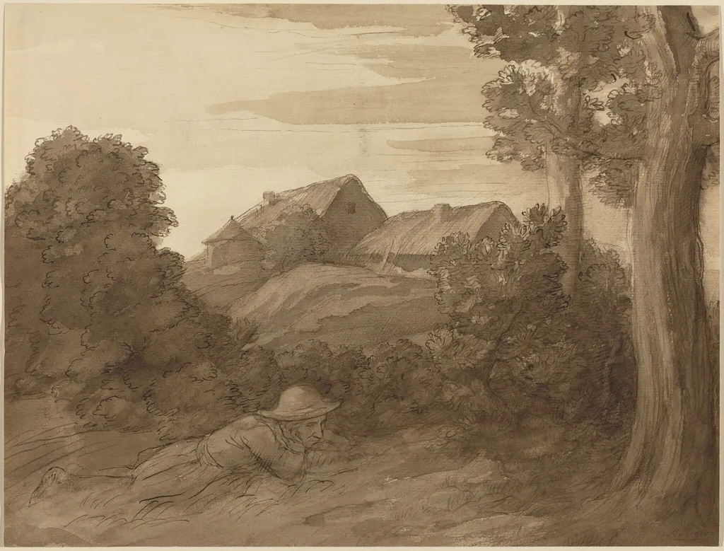 Claude's Farm, by Alphonse Legros, ink, 1874