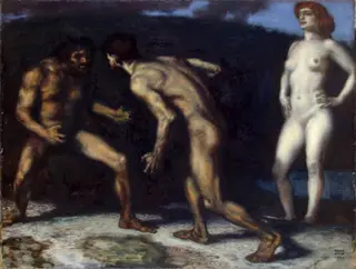 Fighting for a Woman, by Franz von Stuck
