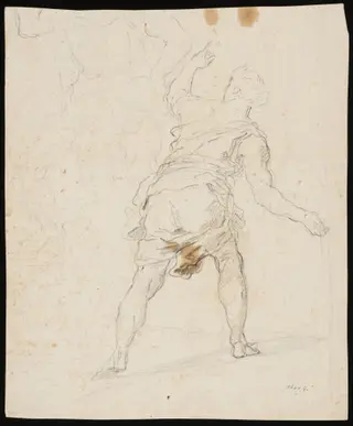 Figure in motion, back view