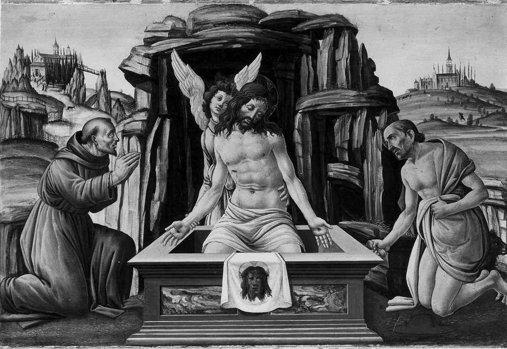 Christ in the tomb, by Filippino Lippi, paint