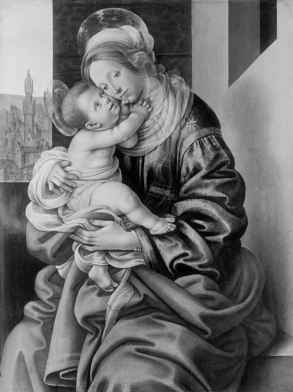 Mary with the Child, by Filippino Lippi, paint, 1496
