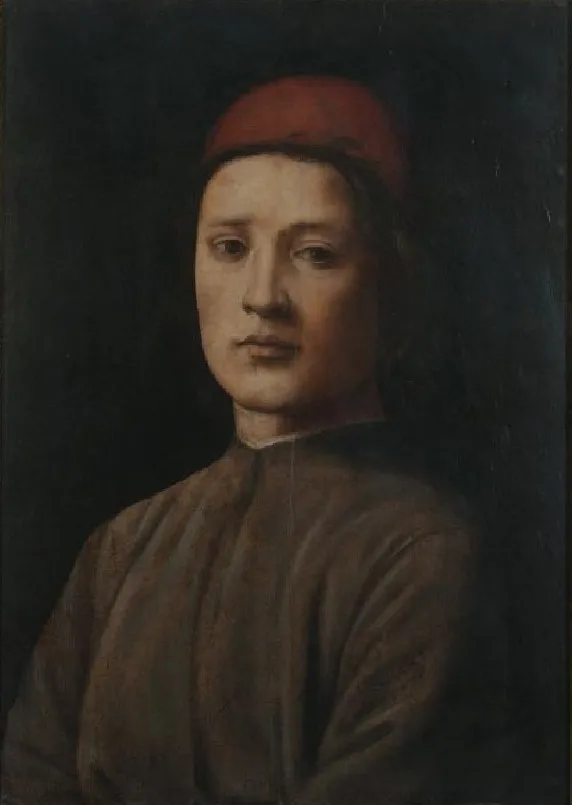 Portrait of a Young men with a red beret, by Filippino Lippi, unspecified, 1493