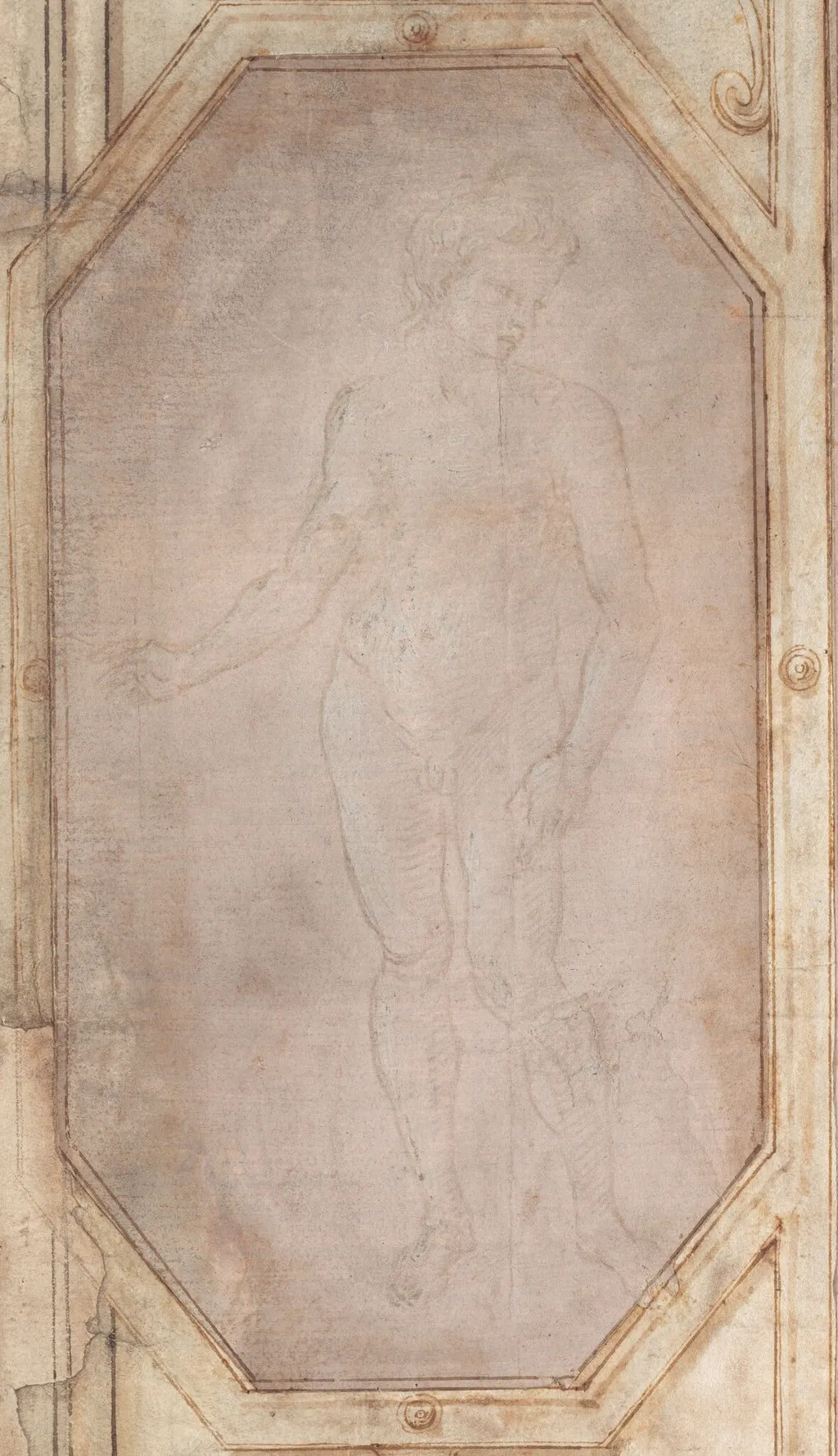 Standing Nude Youth, by Filippino Lippi, 1496