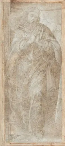 Standing Woman with Her Hands Clasped in Prayer, by Filippino Lippi