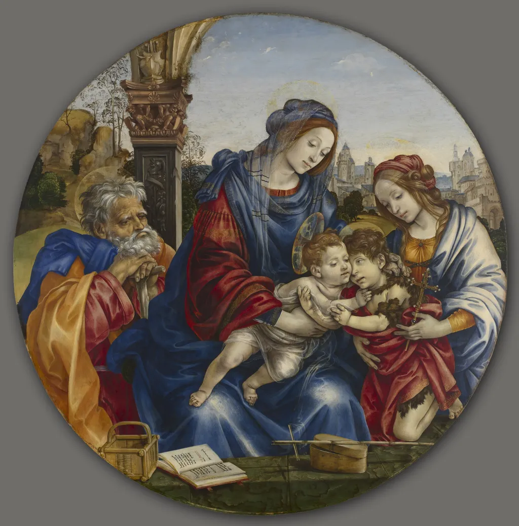 The Holy Family with Saint John the Baptist and Saint Margaret, by Filippino Lippi, unspecified, 1498