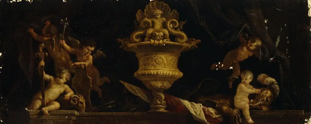 Decorative Panel ''Trophies and Cupids", by Filippo Lauri