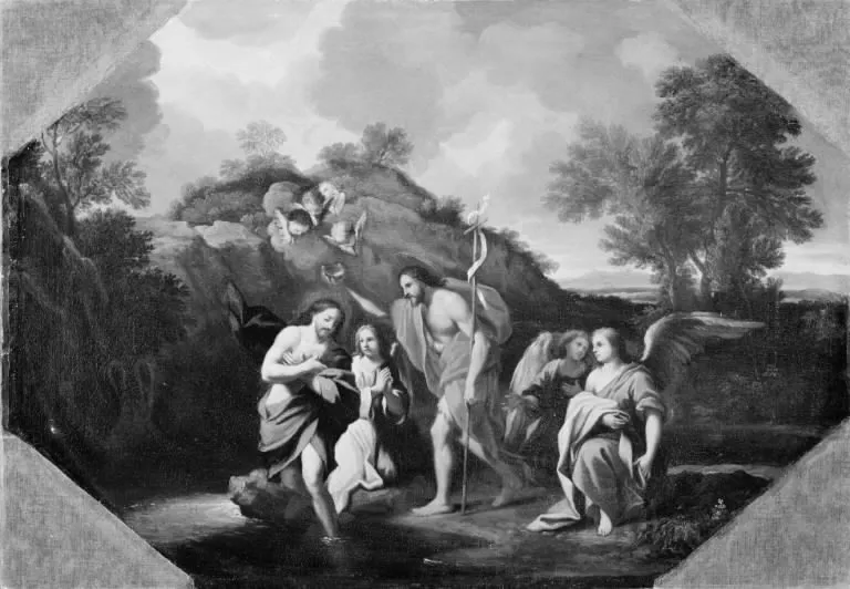 The Baptism of Christ, by Filippo Lauri, oil, 1666