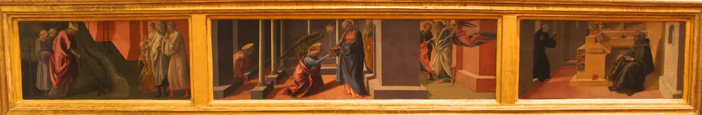 Predella of the Barbadori altarpiece, by Filippo Lippi, tempera, 1438