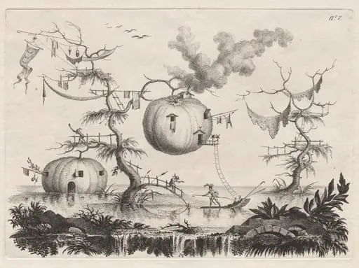 Pumpkins Used as Dwellings to Be Secure against Wild Beasts, by Filippo Morghen