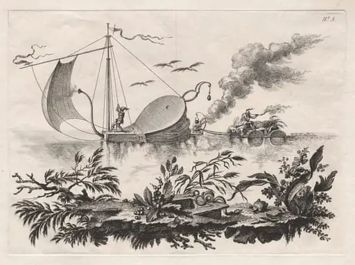 The Manner of Transporting Wares on Barges Drawn by a Bellows, by Filippo Morghen